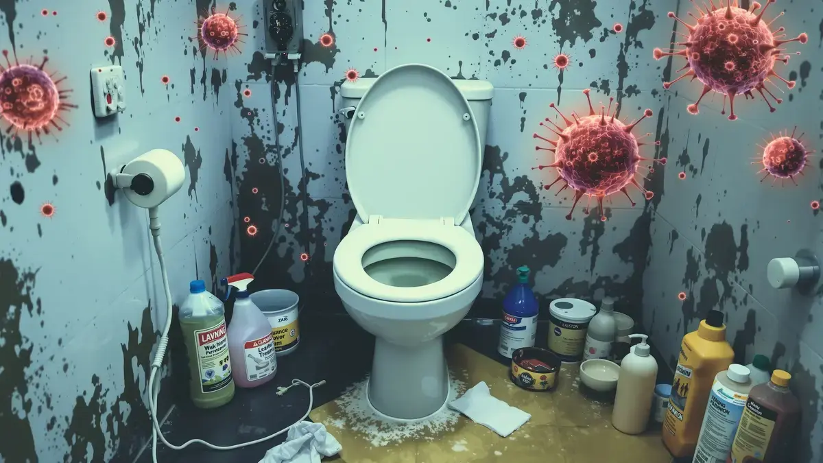 Die unbekannten Gefahren, die sich in Ihrem Badezimmer verbergen, wenn der Toilettensitz hochgeklappt ist.