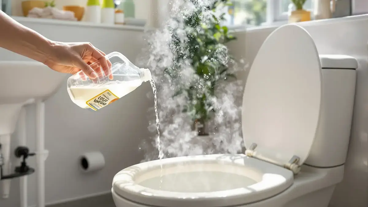 Entdecken Sie, wie heißer Essig die Reinigung Ihrer Toilette verwandeln und Kalk effektiv entfernen kann